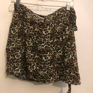 Leopard wrap around mini skirt